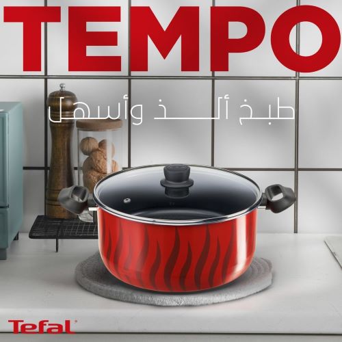 طقم حلل تيفال تيمبو فليم بغطاء زجاج - مقاس 18،20،24،26 - 220091010 طقم حلل تيفال تيمبو فليم بغطاء زجاج - مقاس 18،20،24،26 - 220091010