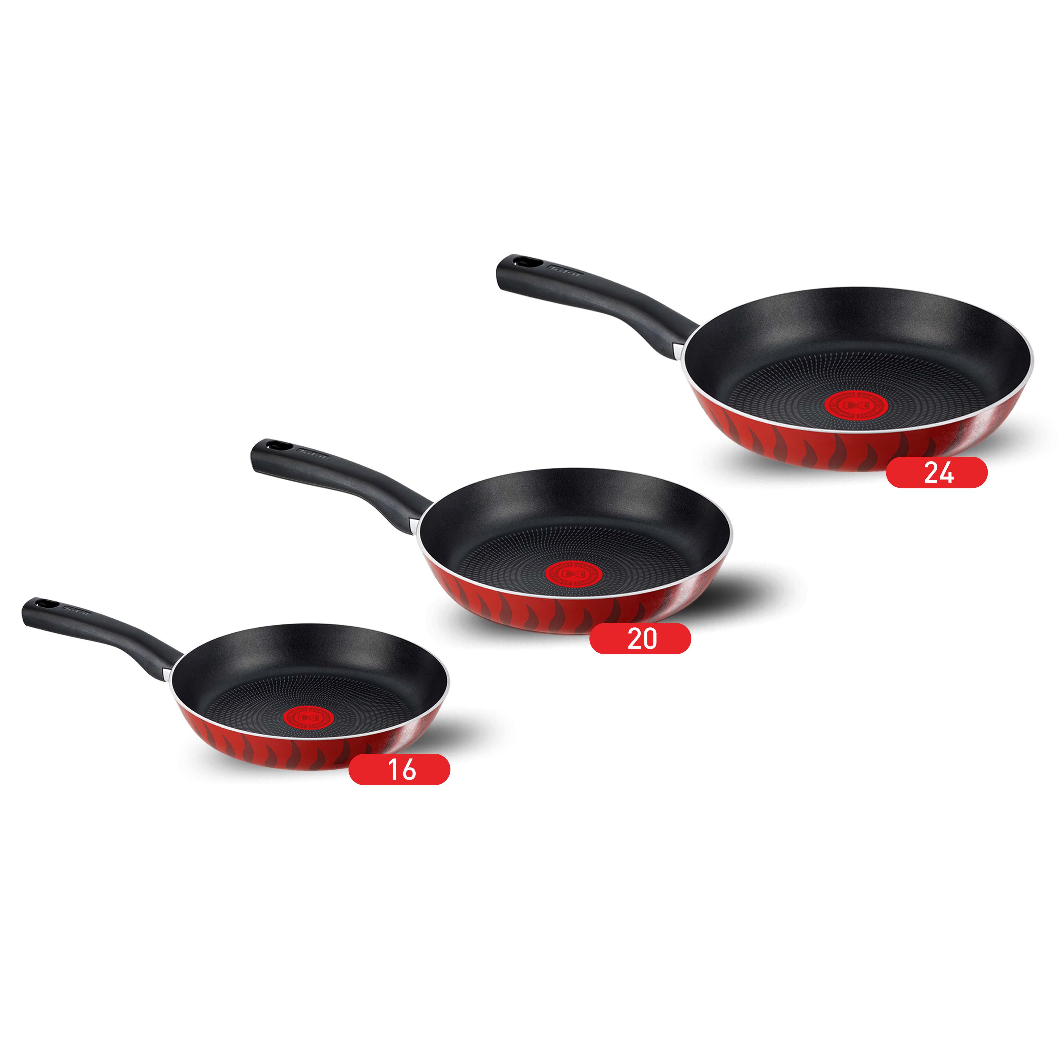 Tefal Tempo Flame Frypan Set, Size 16,20,24 - 220099992
