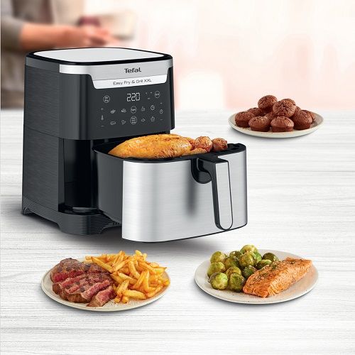 Tefal Easy Fry & Grill XXL - Oil less Fryer - 6.5L Capacity - 8 Preset Programs - Stainless Steel - Digital - EY801EEG
