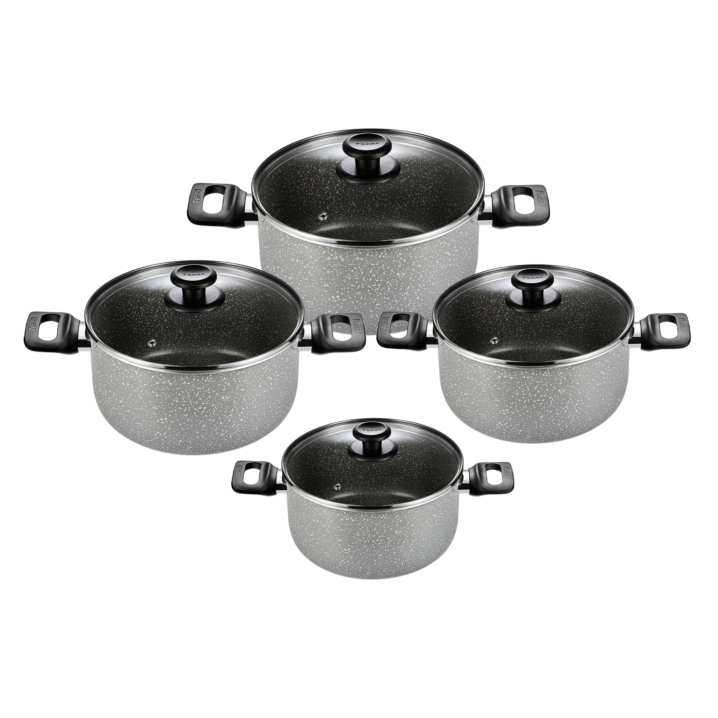 Tefal Cook Natural Stewpot Set, Size 18,20,24,28 cm - Grey Tefal Cook Natural Stewpot Set, Size 18,20,24,28 cm - Grey