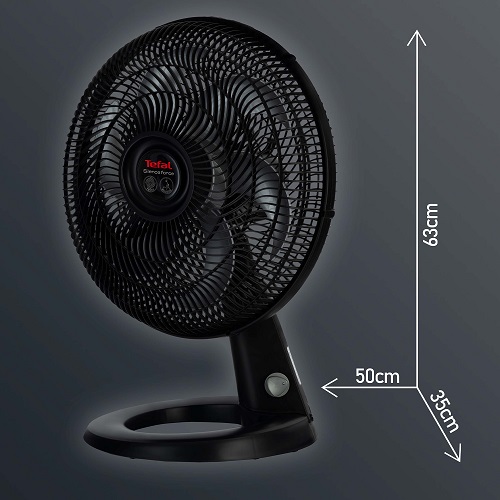 Tefal Silence Force Desk Fan, 16 Inch, 3 Speeds, Black - VG4110EE