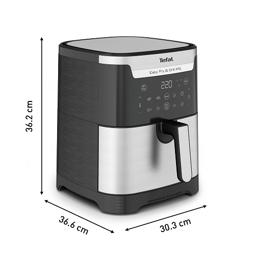 Tefal Easy Fry & Grill XXL - Oil less Fryer - 6.5L Capacity - 8 Preset Programs - Stainless Steel - Digital - EY801EEG