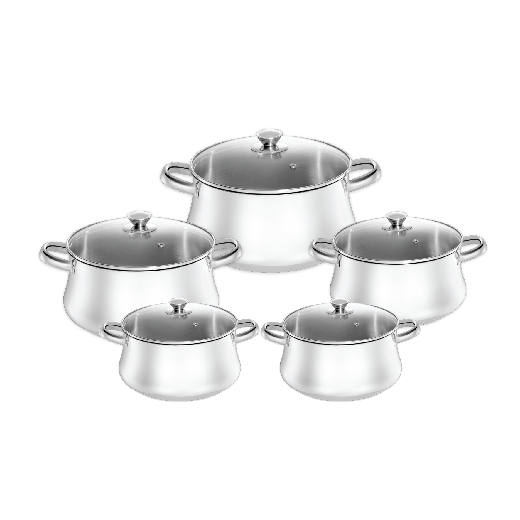 Zahran Stainless Steel Classic Stewpot Set With Glass Lid - Size 24,26,30 Zahran Stainless Steel Classic Stewpot Set With Glass Lid - Size 24,26,30