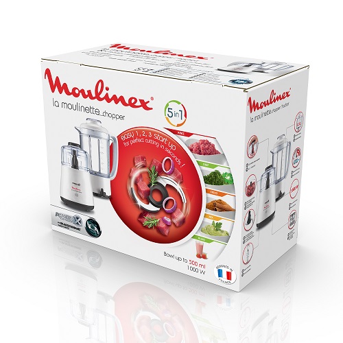 Moulinex Moulinette Chopper with Blender, 1000 watt, 500 ml Chopper, 1.5 liters jar capacity - DPA241EG