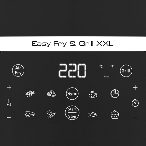مقلاة هوائية تيفال إيزي فراى اند جريل XXL - سعة 6.5 لتر - 8 برامج محددة مسبقًا - رقمية - EY8018EG مقلاة هوائية تيفال إيزي فراى اند جريل XXL - سعة 6.5 لتر - 8 برامج محددة مسبقًا - رقمية - EY8018EG