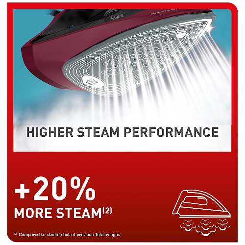 تيفال Express Steam + BLUE SALT - مكواة بخار - 2600 واط - قاعدة سيراميك X-Glide  - إيقاف تلقائي - إخراج بخار مستمر حتى 45 جم / دقيقة - تعزيز بخار يصل إلى 210 جم / دقيقة - FV2869E2