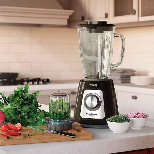 Moulinex Blendforce Blender, 800 Watt, Glass Jar 2 Liters, Grinder and Chopper - LM4358EG Moulinex Blendforce Blender, 800 Watt, Glass Jar 2 Liters, Grinder and Chopper - LM4358EG