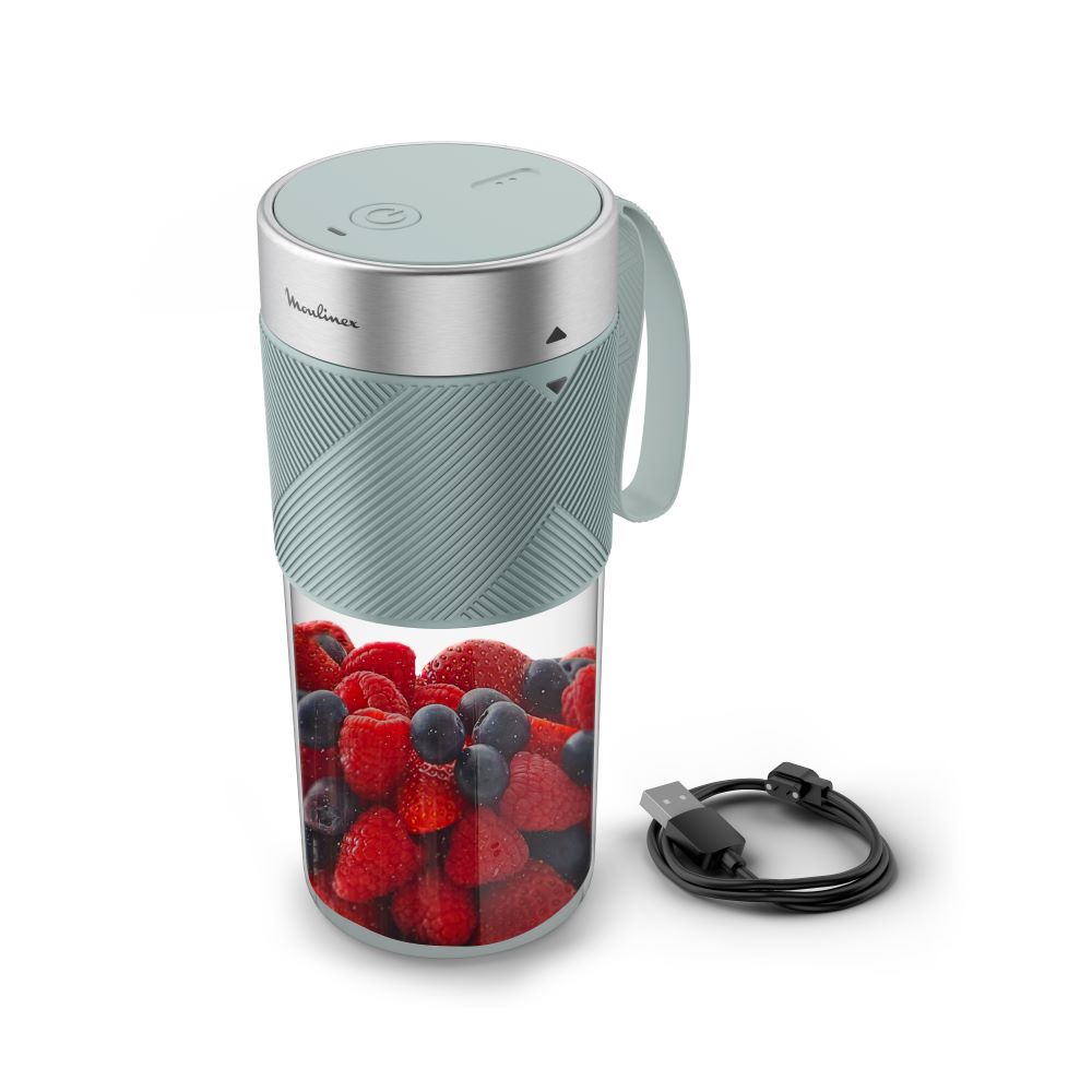 Moulinex Lightmix, Portable Blender, 300ml, Eucalyptus - LM1C0410