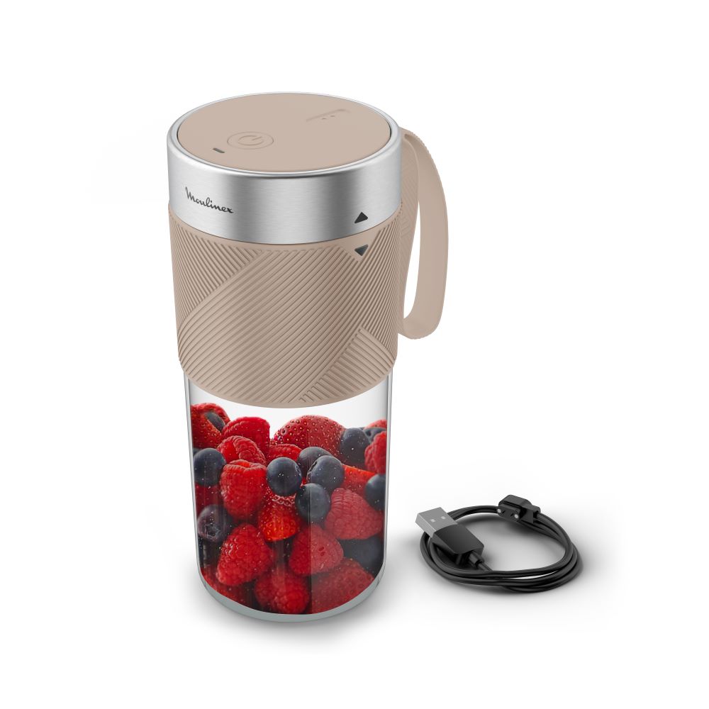 Moulinex Lightmix, Portable Blender, 300ml, Argile Color - LM1C0AF0