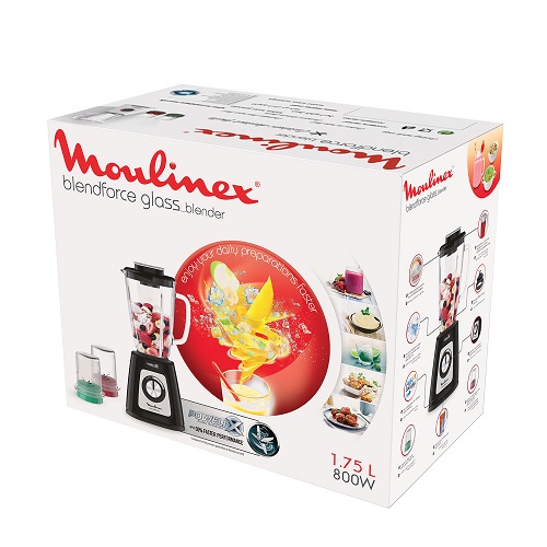 Moulinex Blendforce Blender, 800 Watt, Glass Jar 2 Liters, Grinder and Chopper - LM4358EG Moulinex Blendforce Blender, 800 Watt, Glass Jar 2 Liters, Grinder and Chopper - LM4358EG
