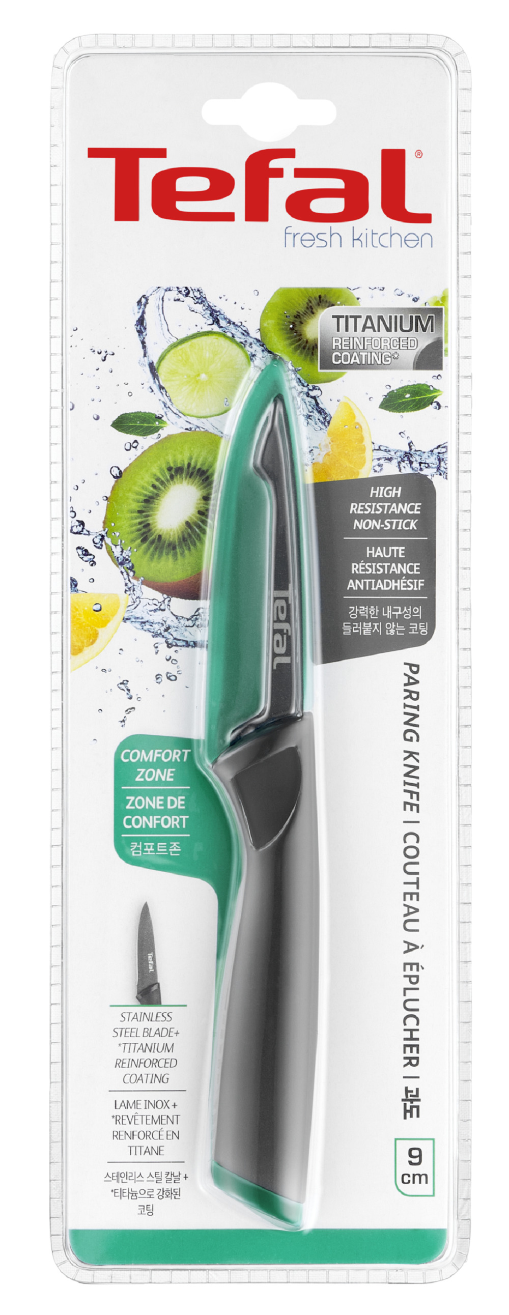 Tefal Fresh Kitchen Paring Knife, 9 cm - K1220604