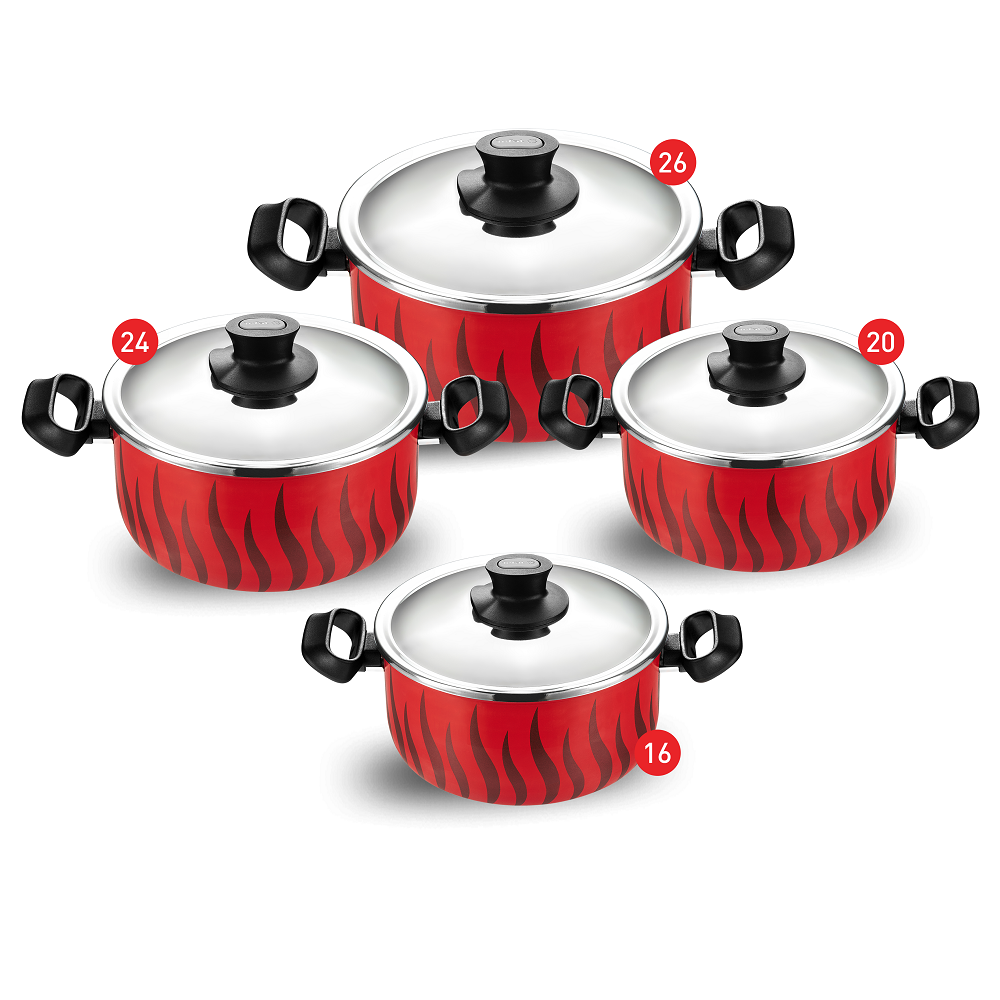 Tefal Tempo Flame Stewpot Set , Size 16,20,24,26 - 220089976