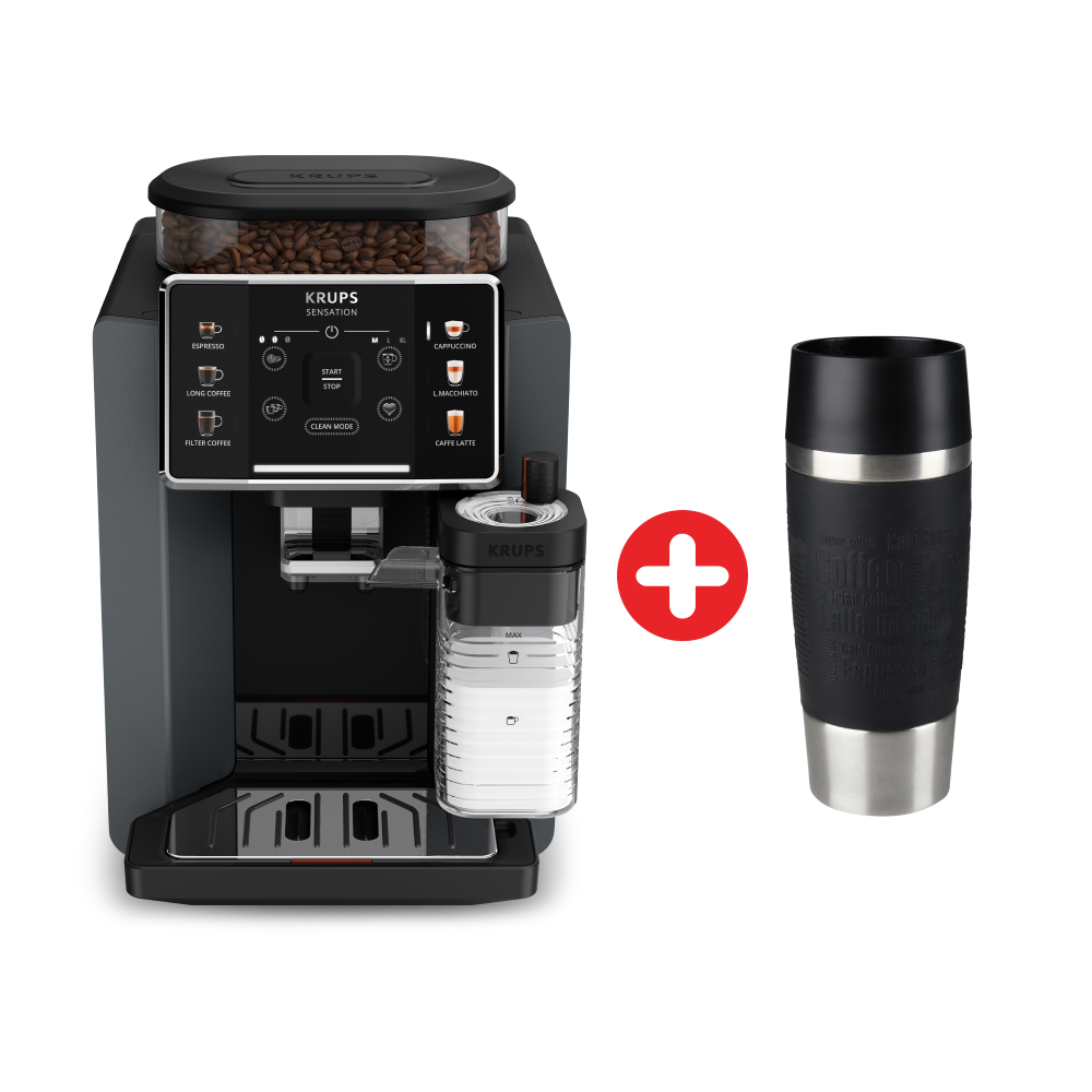 Krups Sensation Milk, Automatic Coffee Machine, 6 Beverages, Milk Maestro Technology, Made in France + Free Gift Tefal Travel Mug Classic 0.36L Krups Sensation Milk, Automatic Coffee Machine, 6 Beverages, Milk Maestro Technology, Made in France + Free Gift Tefal Travel Mug Classic 0.36L