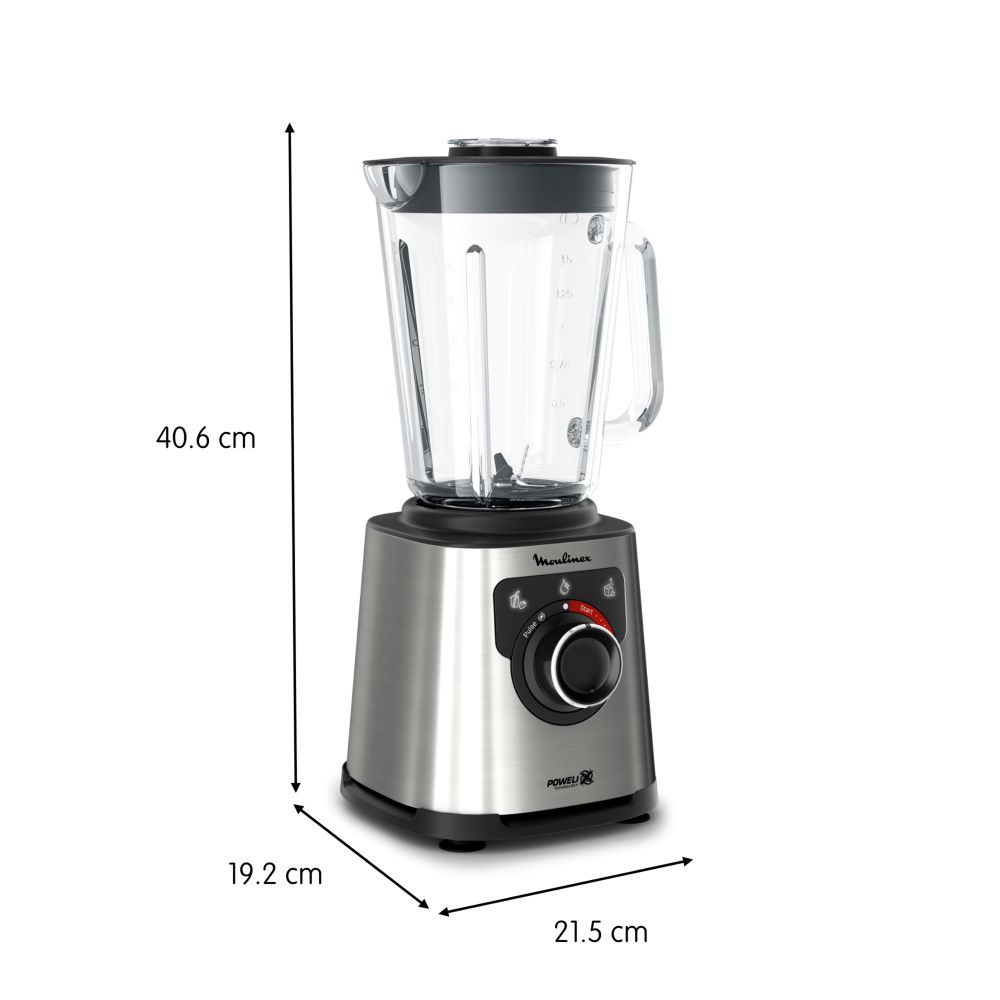 Moulinex High Speed Blender Perfect Mix+ 1200W, 2L Glass Jar - LM871D10 Moulinex High Speed Blender Perfect Mix+ 1200W, 2L Glass Jar - LM871D10