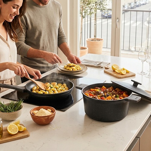 Tefal Gourmet Set, 12 Pieces, Cast Aluminium, Heat Resistant Handles - 4300011192