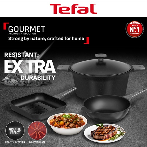 Tefal Gourmet Set, 12 Pieces, Cast Aluminium, Heat Resistant Handles - 4300011192