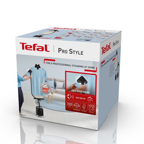 Tefal Pro Style, Upright Garment Steamer, Curtain, 42gmin, 2000W, Black - IT3480E1 Tefal Pro Style, Upright Garment Steamer, Curtain, 42gmin, 2000W, Black - IT3480E1
