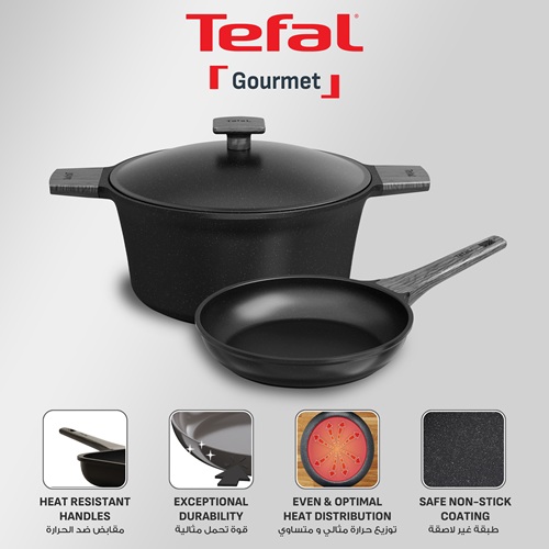 Tefal Gourmet Set, 12 Pieces, Cast Aluminium, Heat Resistant Handles - 4300011192