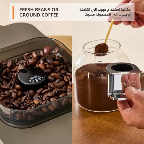 Krups Coffee Crush Experience, Automatic Coffee Machine, Hot & Cold Beverages, Cold Brew Aroma Technology, Fresh Beans OR Ground Coffee - SA403BE0. Krups Coffee Crush Experience, Automatic Coffee Machine, Hot & Cold Beverages, Cold Brew Aroma Technology, Fresh Beans OR Ground Coffee - SA403BE0.