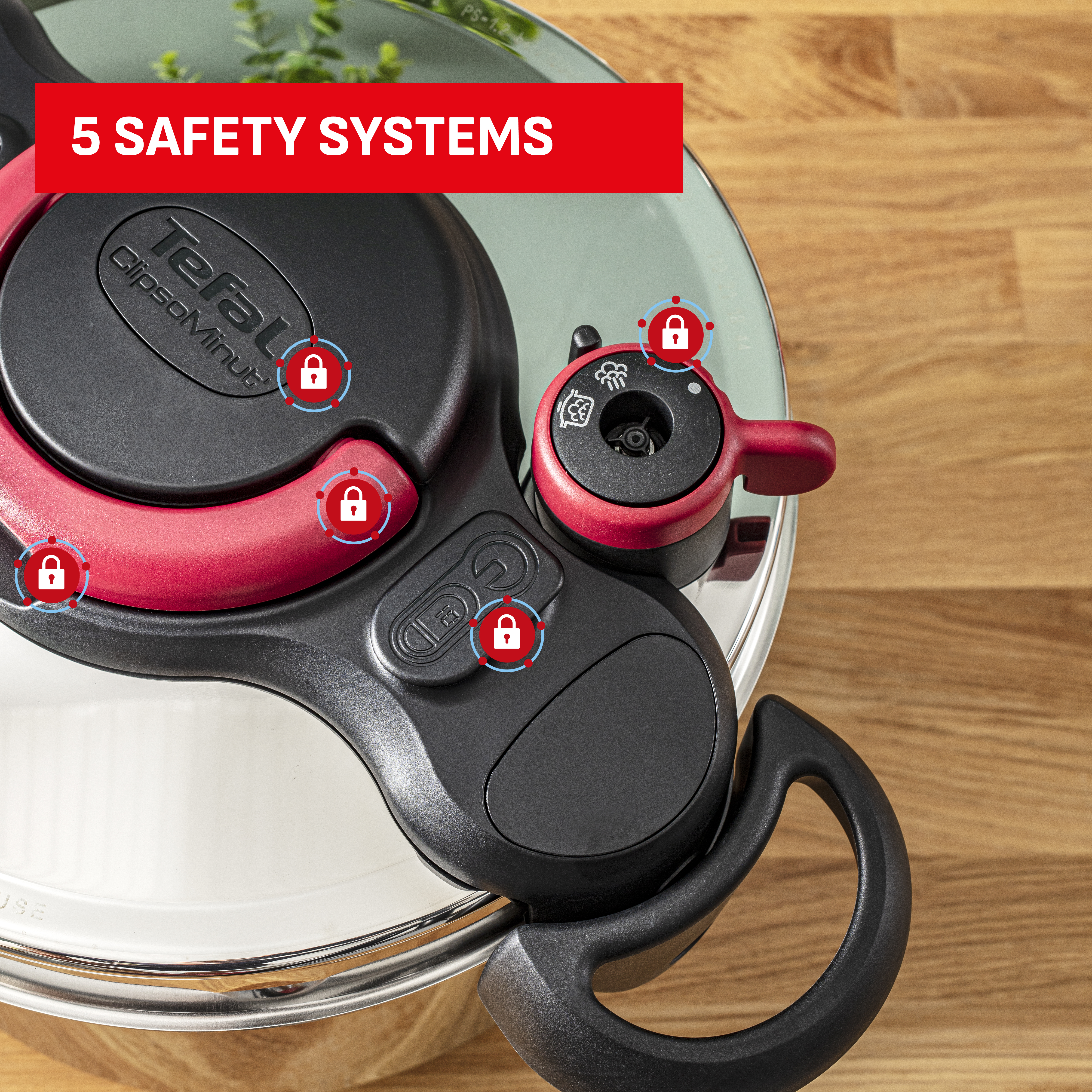 Tefal Clipsominut’® Easy 9L Pressure Cooker - P4624966 Tefal Clipsominut’® Easy 9L Pressure Cooker - P4624966