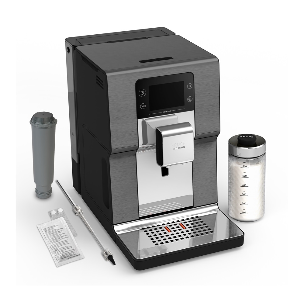 Krups Intuition Experience, Automatic Coffee Machine, 36 Hot & Cold Beverages, Cold Brew Aroma Technology, Made in France - EA879NE0