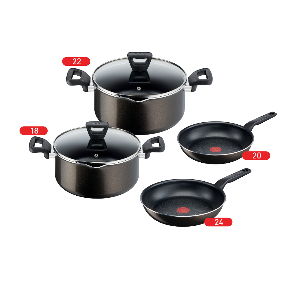 Tefal XL Intense Cooking Set, Stewpots 18,22 + Frypan 20,24