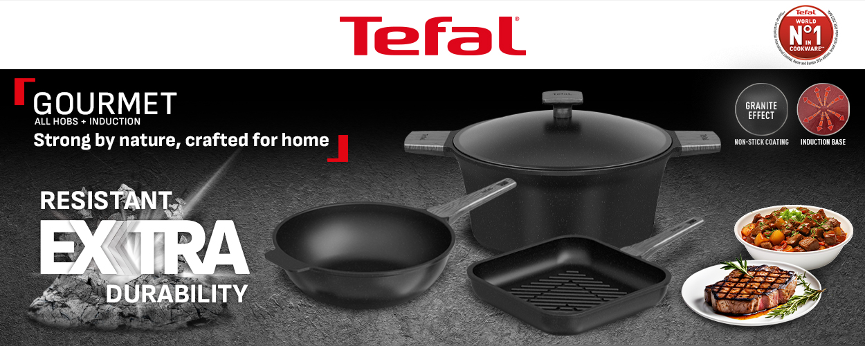 Tefal Gourmet Set, 12 Pieces, Cast Aluminium Granite Set, Stewpots 18,20,24,28 + Frypan 20,24 + Wokpan 30 + Grill 28