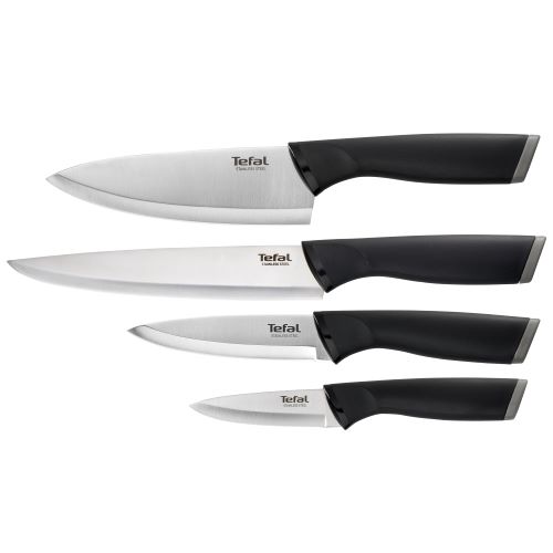 Tefal Comfort Paring Knife Set, 4 Pieces ( Paring 9 cm + Utility 12 cm + Chef 15 cm + Slicing 20 ), Black - K221S475 Tefal Comfort Paring Knife Set, 4 Pieces ( Paring 9 cm + Utility 12 cm + Chef 15 cm + Slicing 20 ), Black - K221S475