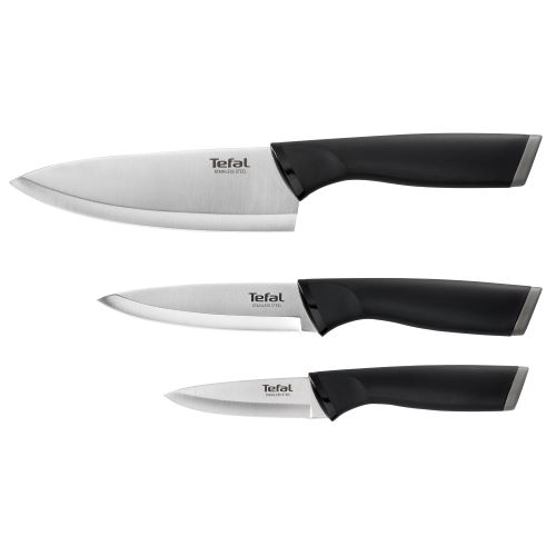 Tefal Comfort Paring Knife Set, 3 Pieces ( Paring 9 cm + Utility 12 cm + Chef 15 cm ), Black - K221S375 Tefal Comfort Paring Knife Set, 3 Pieces ( Paring 9 cm + Utility 12 cm + Chef 15 cm ), Black - K221S375