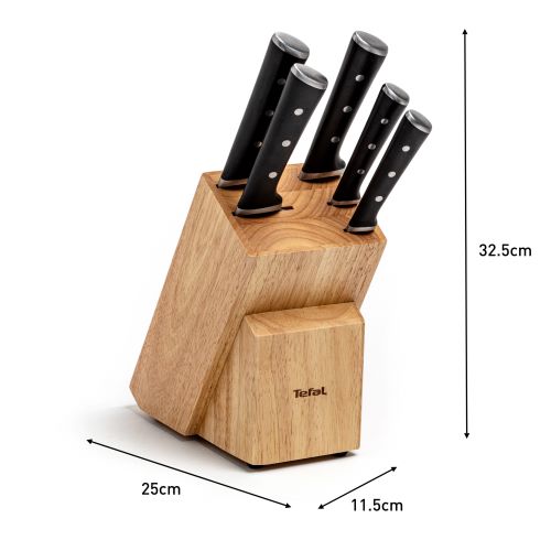 Ice force 5 Slots Wooden Block with 5 knives, Black - K232S574