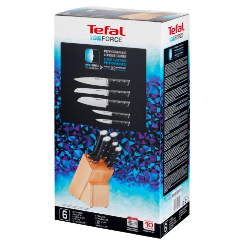 Ice force 5 Slots Wooden Block with 5 knives, Black - K232S574