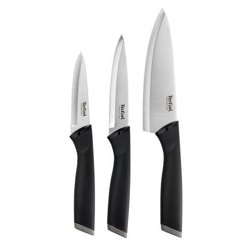 Tefal Comfort Paring Knife Set, 3 Pieces ( Paring 9 cm + Utility 12 cm + Chef 15 cm ), Black - K221S375 Tefal Comfort Paring Knife Set, 3 Pieces ( Paring 9 cm + Utility 12 cm + Chef 15 cm ), Black - K221S375