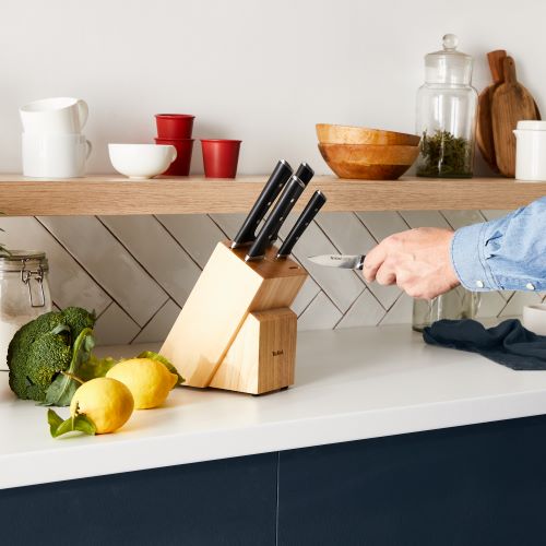 Ice force 5 Slots Wooden Block with 5 knives, Black - K232S574