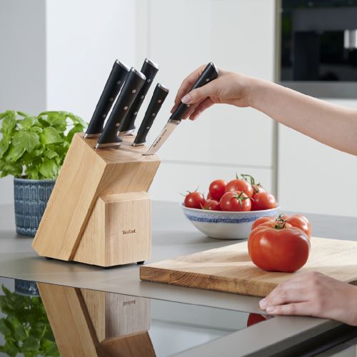 Ice force 5 Slots Wooden Block with 5 knives, Black - K232S574