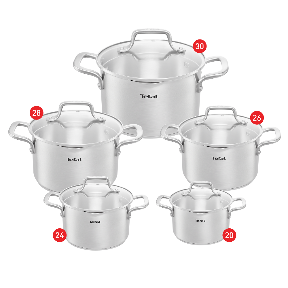 Tefal Duetto Stewpot Set - Size 20,24,26,28,30 Tefal Duetto Stewpot Set - Size 20,24,26,28,30